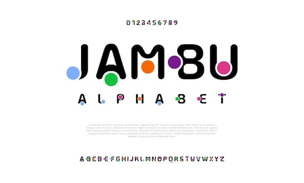 Jambu creative modern urban alphabet font digital abstract futuristic fashion sport logo simple