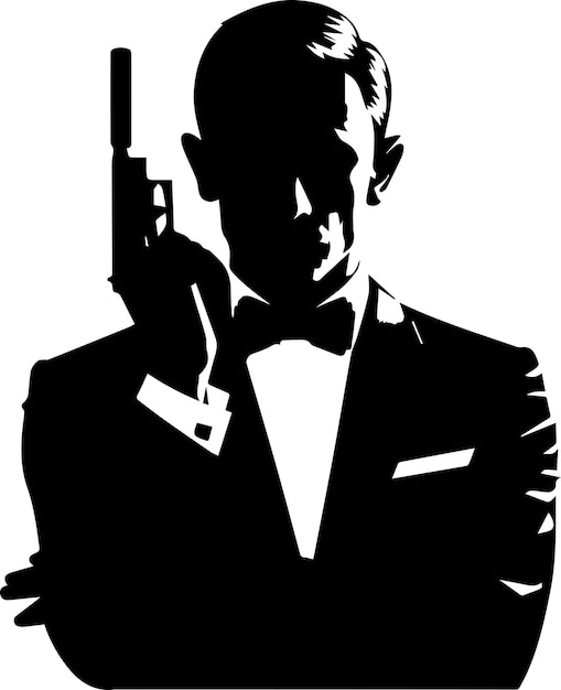 Premium Vector | James bond character vector silhouette 4