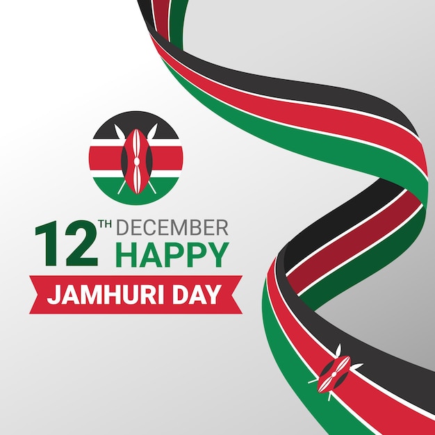 Vettore design piatto per la celebrazione del giorno di jamhuri