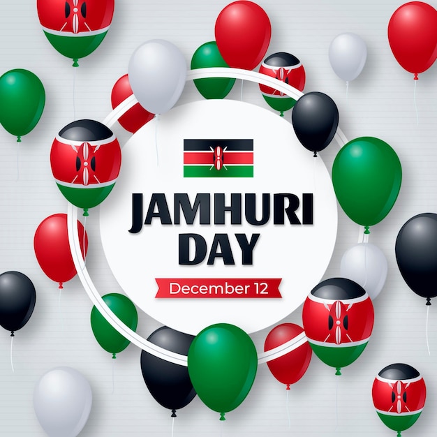 jamhuri day with realistic balloons