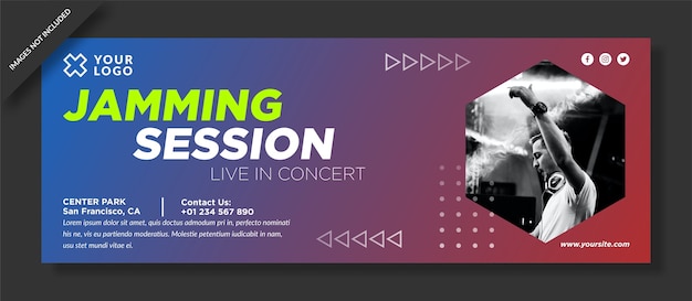 Jamming session facebook cover and social media post  