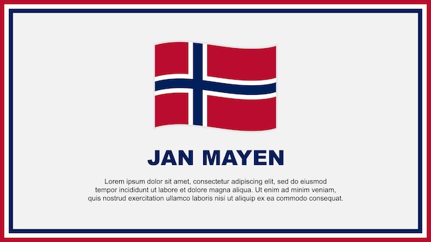 Jan Mayen Flag Abstract Background Design Template Jan Mayen Independence Day Banner Social Media Vector Illustration Jan Mayen Banner