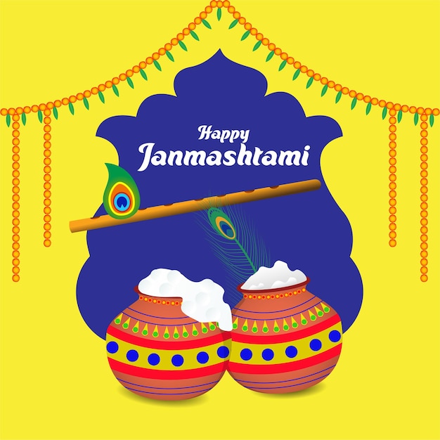 Vector janmashtami creatieve advertentievectorsjabloon