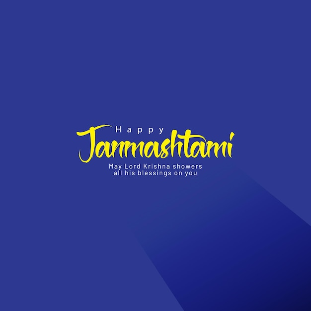 Janmashtami typography lord Krishna religious festival