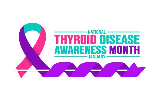 Januari is Thyroid Disease Awareness Month achtergrond sjabloon Holiday concept achtergrondbanner