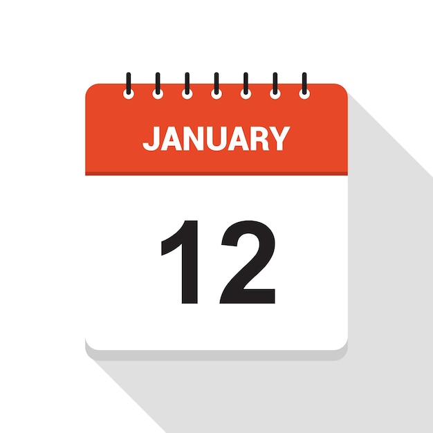january 12 calendar date icon
