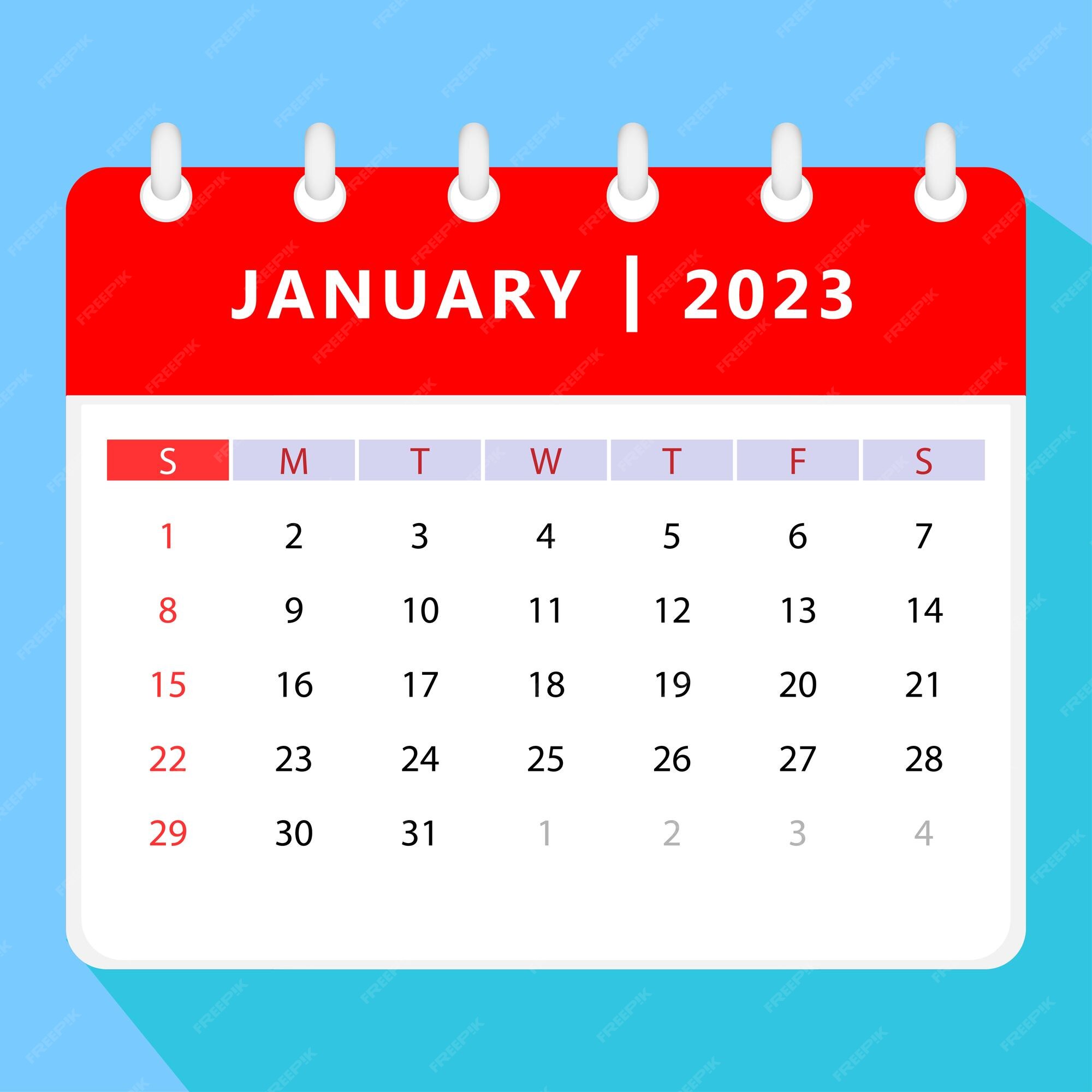 premium-vector-january-2023-calendar-template-vector-design