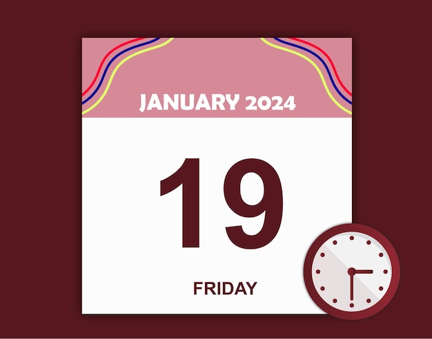 january 2024 day time calendar