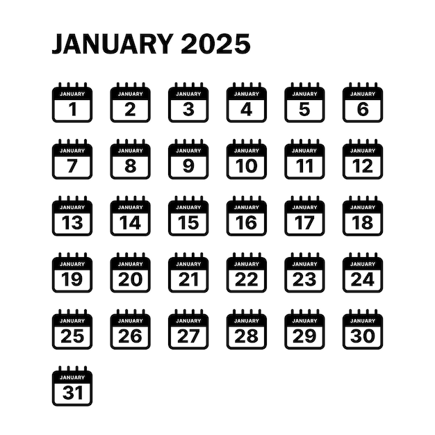 january 2025 calendar design template