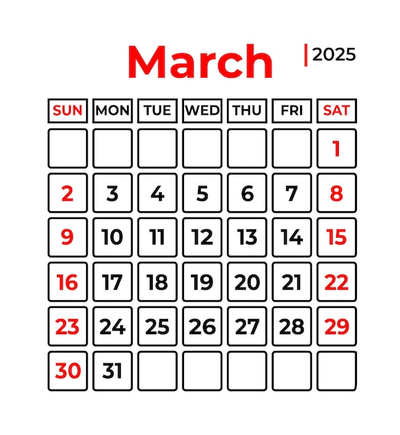 Premium Vector January 2025 Monthly Calendar design in clean look