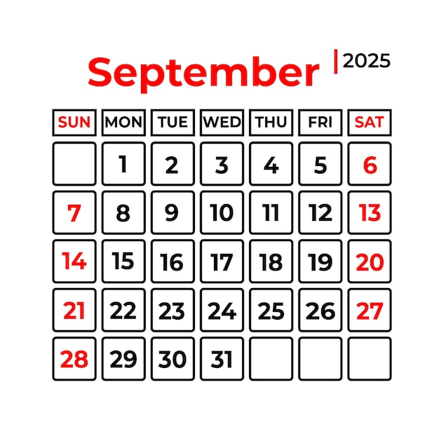 January 2025 Monthly Calendar design in clean look