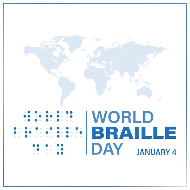 4 gennaio giornata mondiale del braille banner per poster con sfondo