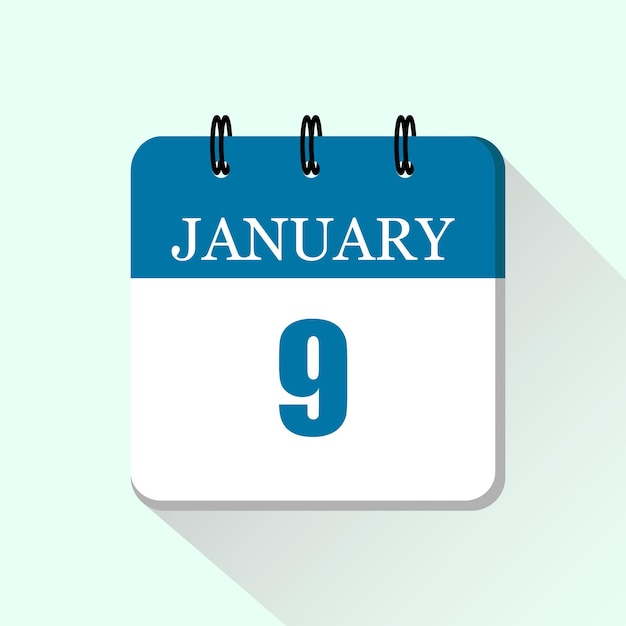 Январь плоский ежедневный календарь икона Векторный календарь шаблон для дней января