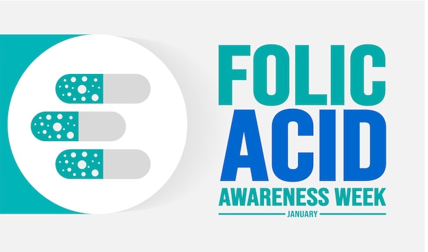 January is Folic Acid Awareness Week background template Holiday concept background banner