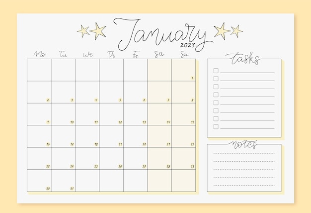 january monthly planner