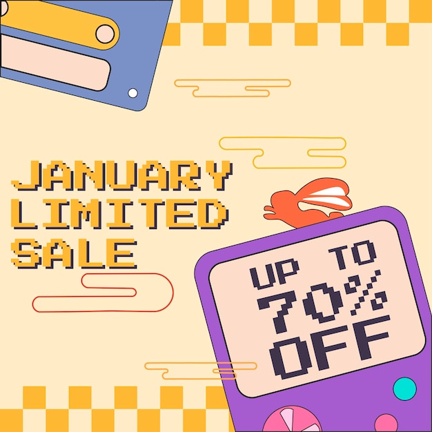 Vector january super sale design poster