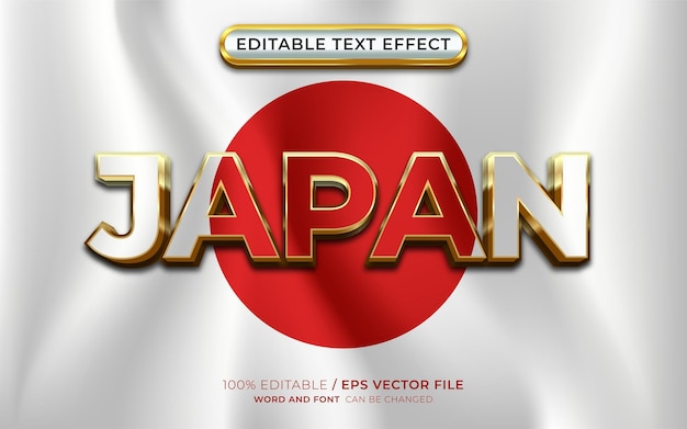 Japan 3d-teksteffect met japanse vlag