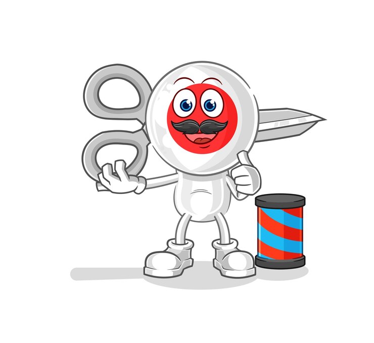 Vector japan barber cartoon cartoon mascot vector