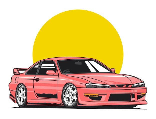 Japan city car modification vector illustration design graphic