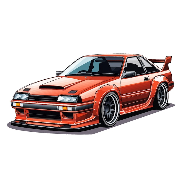 Vector japan classic sport car 80s isolated on a white background