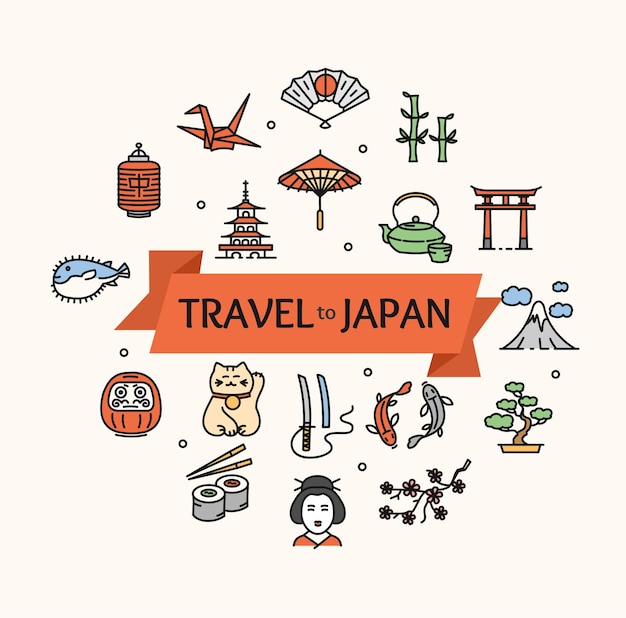 Vector japan concept travel. ready for your business. vector illustration