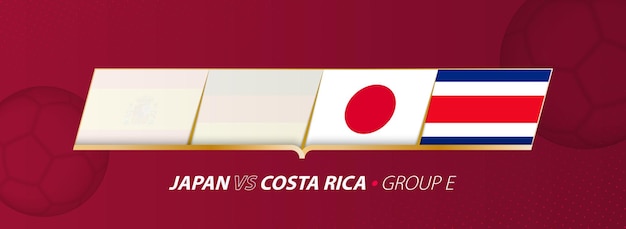 グループAの日本コスタリカサッカーの試合イラスト