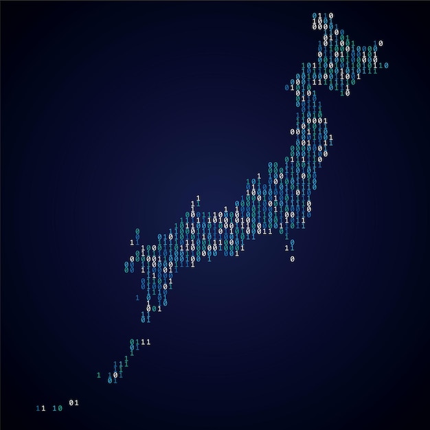 Карта страны японии из цифрового двоичного кода