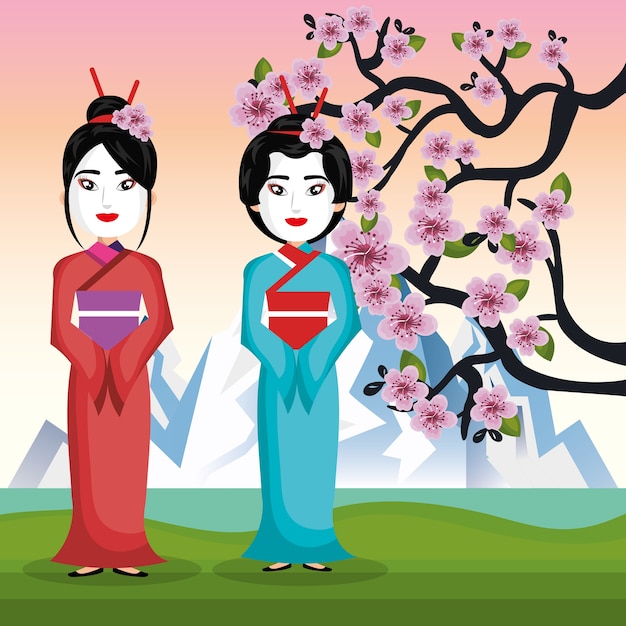 Japan culture poster icon vector illustration design