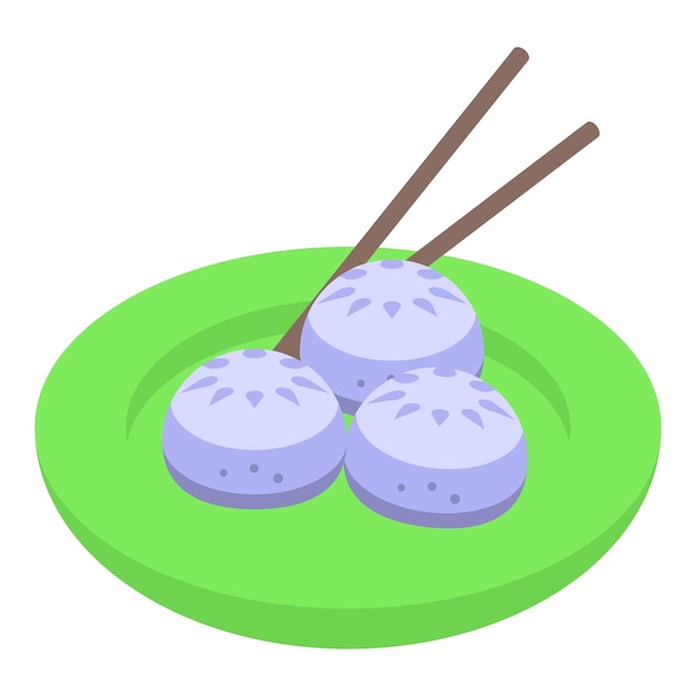 Japan dumpling icon isometric vector japanese food menu cuisine