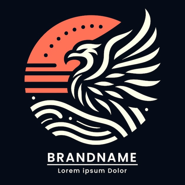 japan eagle logo emblem branding silhouette style