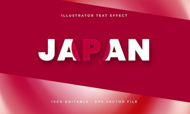 Japan editable text effect with japanese flag texture