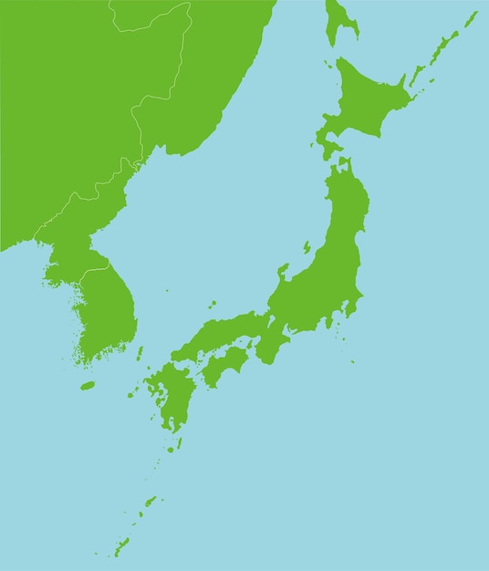 Vector japan and far east countries map