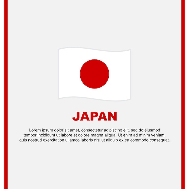 Japan Flag Background Design Template Japan Independence Day Banner Social Media Post Japan Cartoon