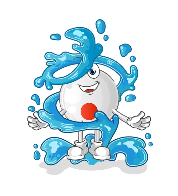 japan flag fresh with water mascot. cartoon vector