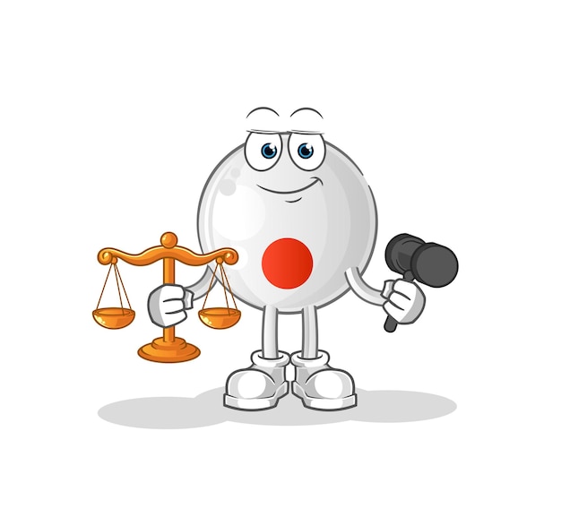 Vector japan flag lawyer cartoon. cartoon mascot vector