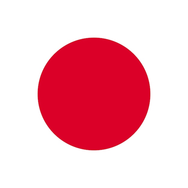Официальные цвета флага Японии Векторная иллюстрация