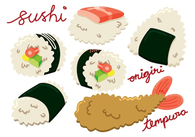 Japan food illustration