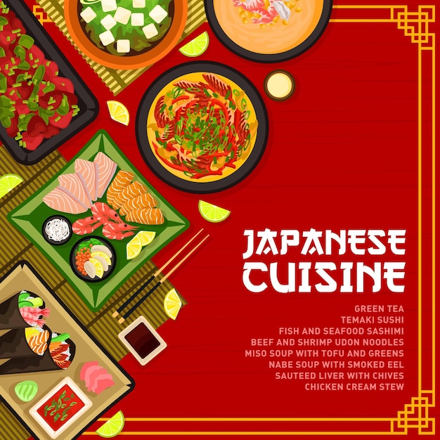 Japan food japanese cuisine restaurant menu cover