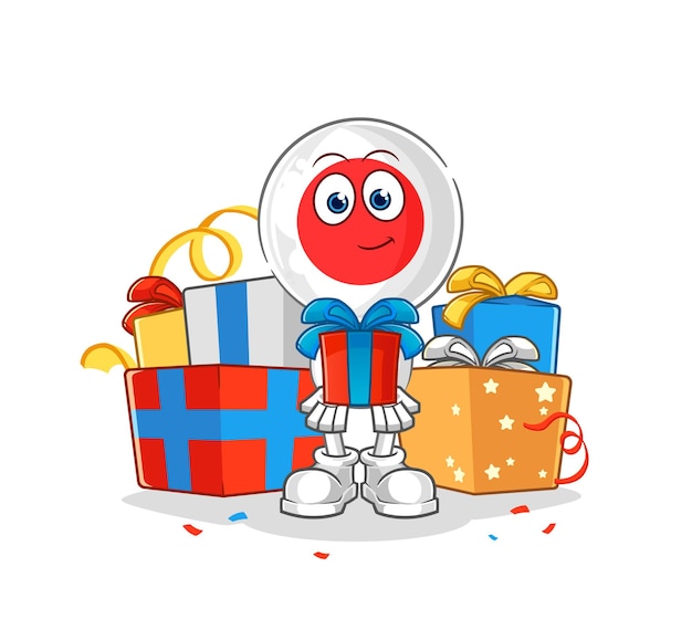 Vector japan give gifts mascot cartoon vector