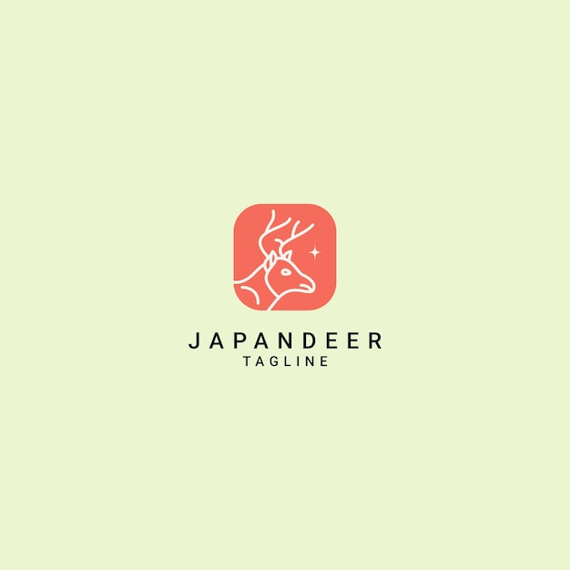 Japan herten logo vector pictogram ontwerpsjabloon