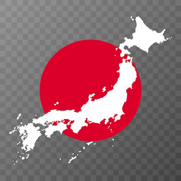 Japan kaart met regio's Vector illustratie