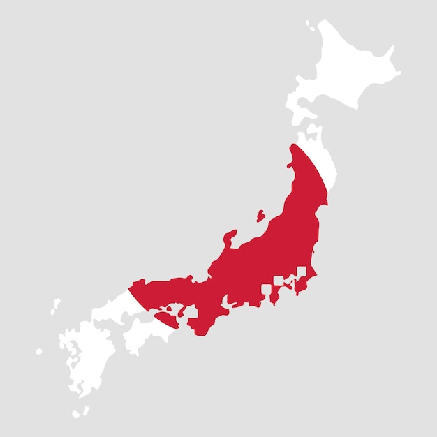 Vector japan map and flag