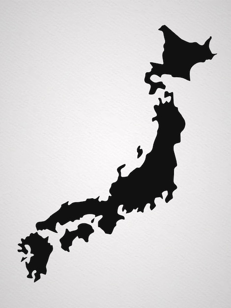 Japan map silhouette isolated on white background