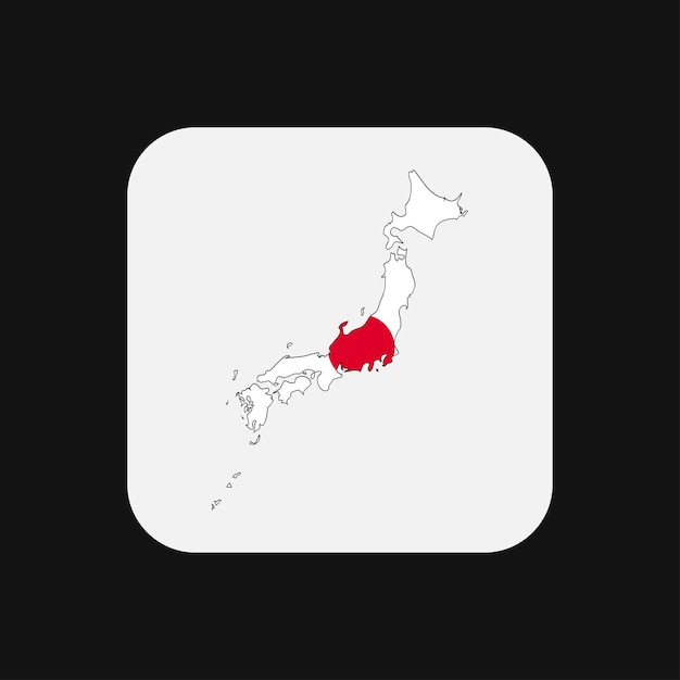 Силуэт карты Японии с флагом на белом фоне