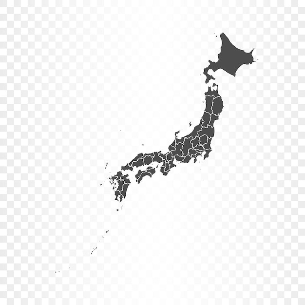 透明な背景に日本地図