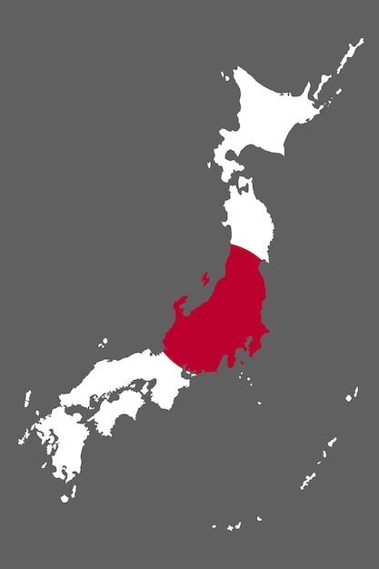 Japan map with flag asian cartography