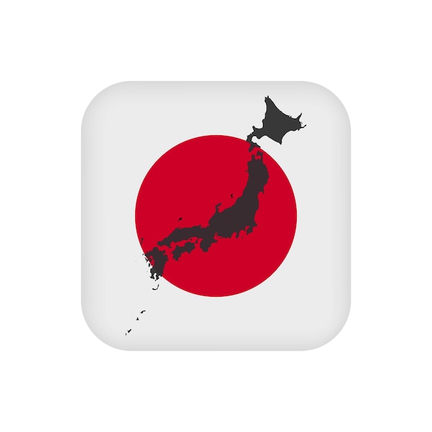 Vector japan map with flag vector illustration