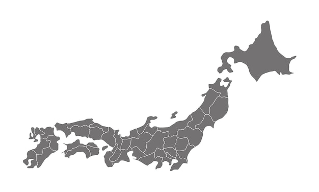 Vector japan map with states