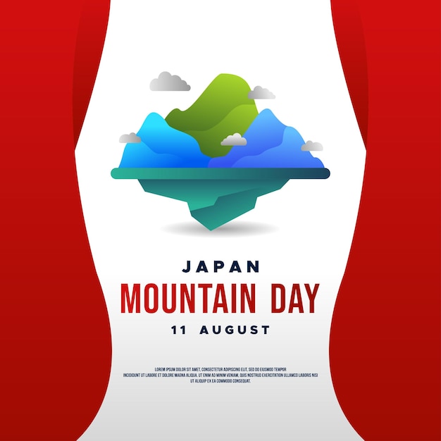 Vector japan mountain day design vector image