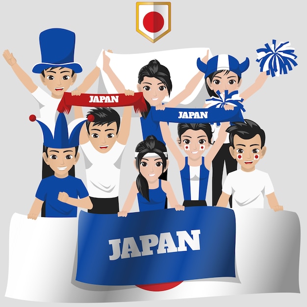 Vector japan national team supporter